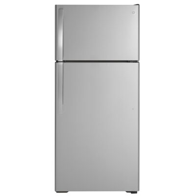 G.E. Energy Star 16.6 cu.ft. Top-Freezer Refrigerator, Stainless Steel