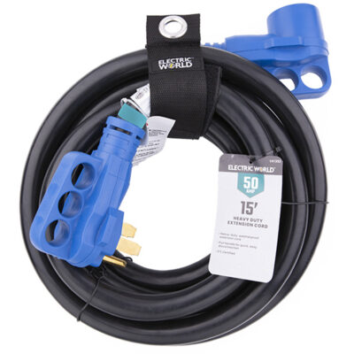 Electric World 50 Amp 15′ Heavy Duty Extension Cord