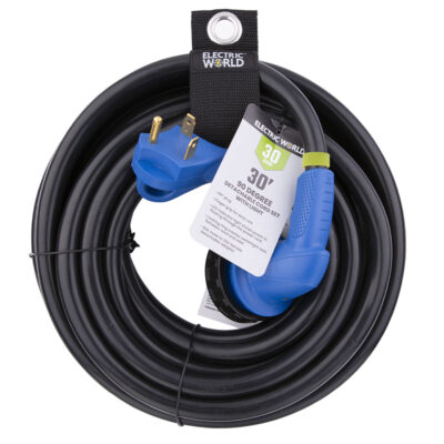 Electric World 30 Amp 30′ 90 Degree Angle Detachable Cordset with Light