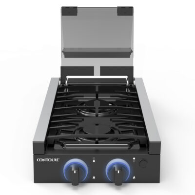 CONTOURE 2-Burner Recessed Gas Cooktop with Glass Cover, Stainless Steel – Camping World Exclusive!