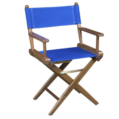 Whitecap Teak Director’s Chair w/Blue Seat Covers