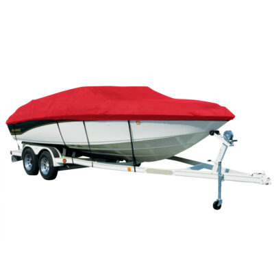 Covermate Sharkskin Plus Exact-Fit Cover for Rinker 243 Fiesta  243 Fiesta Deck Boat I/O. Red