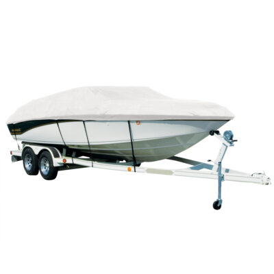 Covermate Sharkskin Plus Exact-Fit Cover for Tracker Fish N Barge Sun Tracker 21  Fish N Barge Sun Tracker 21 O/B. White