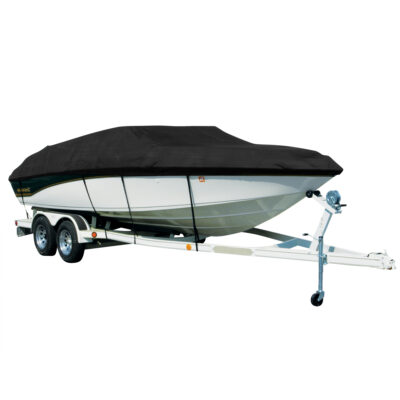 Covermate Sharkskin Plus Exact-Fit Cover for Glastron Sx 170  Sx 170 Bowrider W/Ski Pylon Down O/B. Black