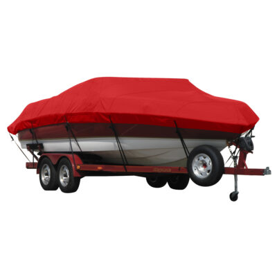 Exact Fit Covermate Sunbrella Boat Cover for Cobalt 263 263 Cuddy Cabin W/Fiberglass Wing Cutouts Covers Integrated Platform. Jockey Red