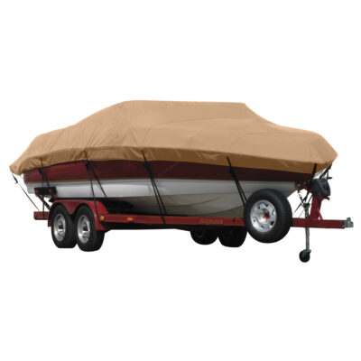 Exact Fit Covermate Sunbrella Boat Cover for Correct Craft Air Nautique 226  Air Nautique 226 W/Tower Covers Swim Platform W/Bow Cutout For Trailer Stop. Beige