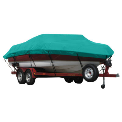 Exact Fit Covermate Sunbrella Boat Cover for Correct Craft Crossover Nautique 236 Crossover Nautique 236 W/Flight Control Tower Covers Swim Platform W/Bow Cutout For Trailer Stop. Persian Green