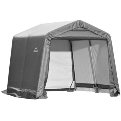 Peak Style Storage Shed 10 x 10 x 8 Gray Cover